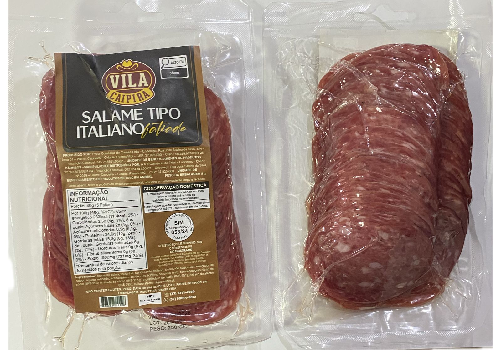 91115 - Salame Tipo Italiano Fatiado 250 gramas