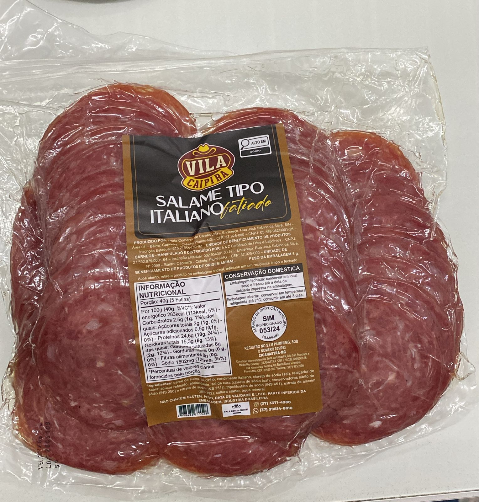 91099 - Salame Tipo Italiano Fatiado 500 gramas